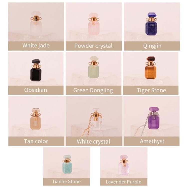 Unique Crystal Perfume Flask Necklace Pendant Adjustable Length Clavicle Chain Stainless Steel Cable Chain Women Choker