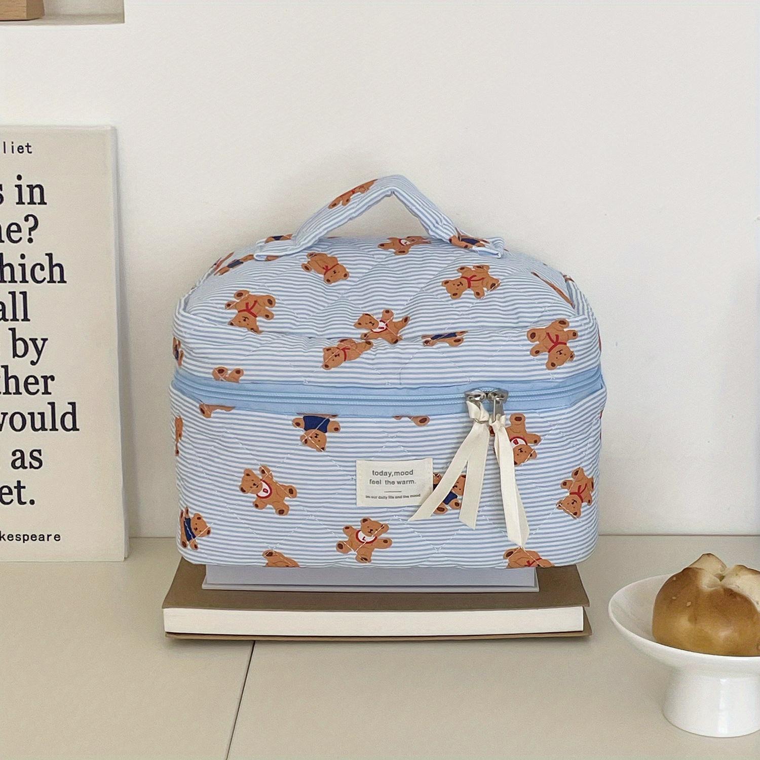 

Cotton Blue Flower Women Cosmetic Bag Fabric Storage Bags Small Big Capacity Travel Organzier Pouch Women Makeup Case синій