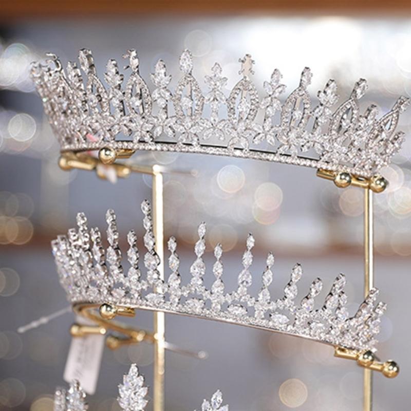 Queen Crown and Tiaras Display Stand Princess Crown Holder Crystal Headbands Organizer Can Storage 3 Bridal Tiara Crown