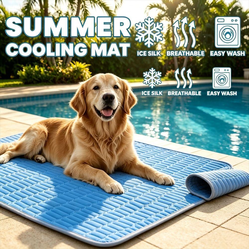 Breathable Pet Cooling Mat Cool Ice Silk Ice Pad Blankets Durable Sleeping Pad  for Dog Cat