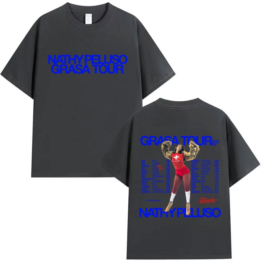 Nathy Peluso Grasa 2025 Tour Trendy Album Graphic T Shirt High Quality Tshirt Hipster Mens Women Cotton Summer Tshirt Fans Gift