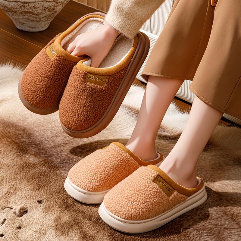 Cotton Slippers Autumn and Winter Couple Indoor Household Silent Soft Bottom Non-slip Plush Warm Cotton Mop