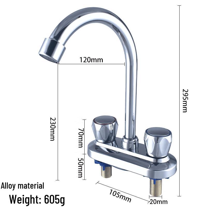 Lindong Double Handle Double Hole Hot & Cold Swivel Faucet