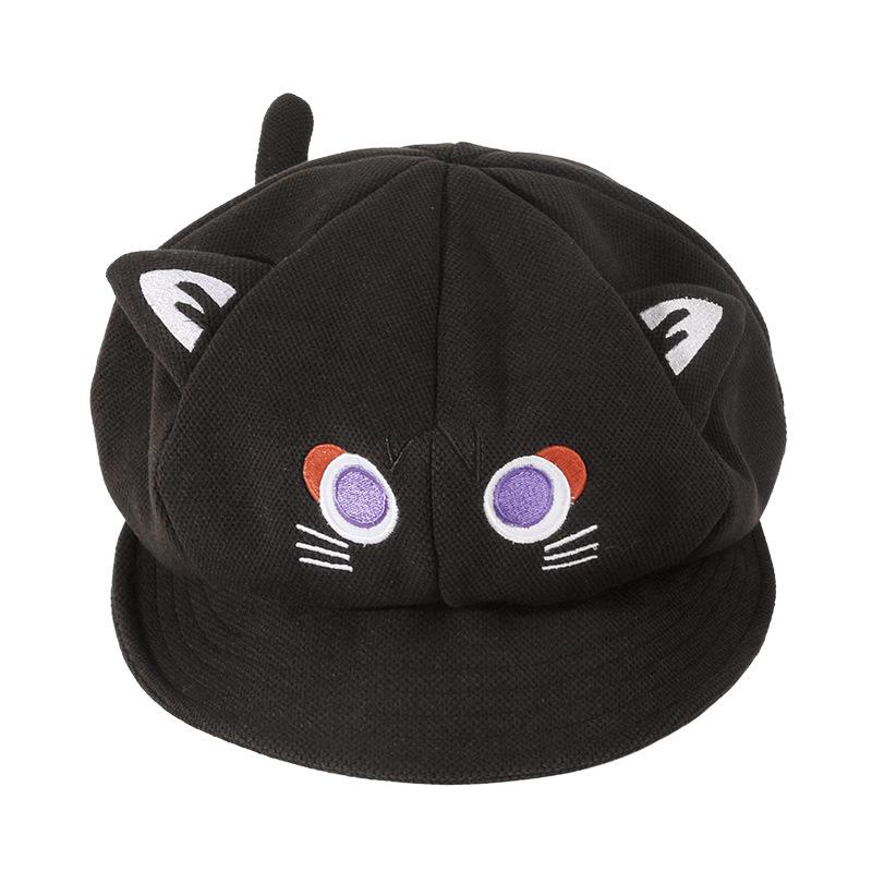 Autumn and Winter Hat Girl Fairy Tale Cat Three Dimensional Ear Cartoon Cute Sweet Girl Beret Two Dimensional Cos Octagonal Hat Man