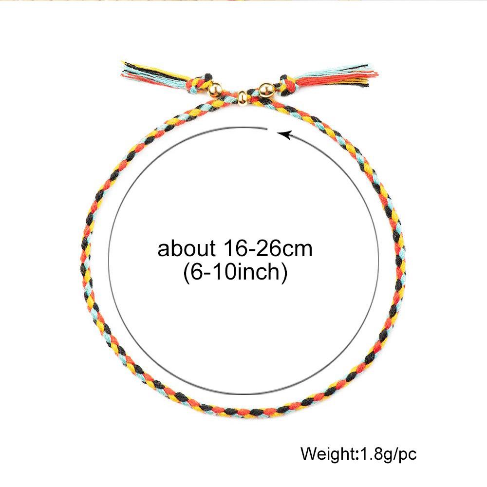 Copper Bead Girls Colorful Gift Fashion Accessories Polyester Thread Braid Hand Rope Woven Bracelet