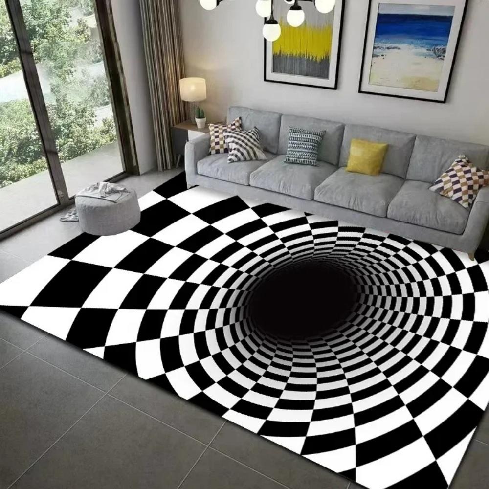 2D Huge Eye Monster Abyss Rug Non Slip Mat Gaming Room Living Room for Carpet Unique Horror Style Home Decor for Esports Setup