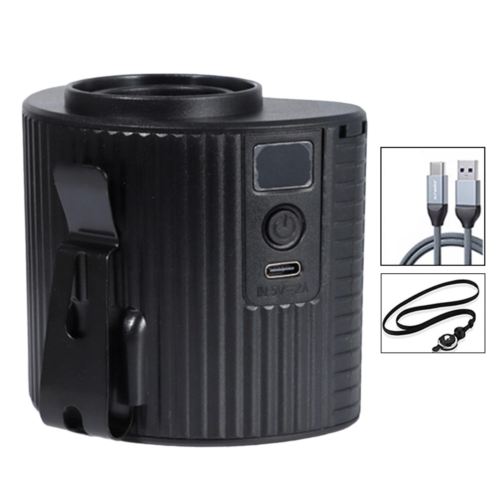 

Портативный поясной вентилятор, тихий многофункциональный персональный вентилятор с шейным шнурком, охлаждающий вентилятор для сельскохозяйственных работ, рабочих площадок, спорта, верховой езды, кемпинга чёрный