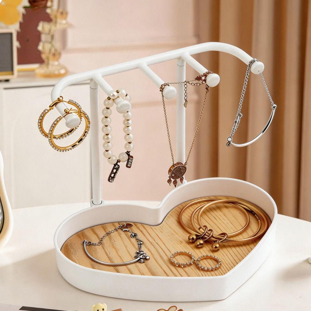 Hanging Holder Earrings Storage Rack With Wooden Base Necklaces Organizer  Earrings Necklaces