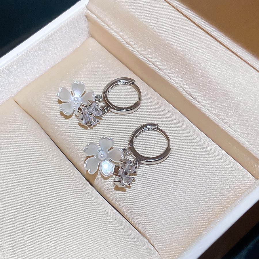 Zircon Flower Tassel Earrings Luxury Elegant Exquisite Daily Ear Jewelry