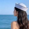 Blue Striped Navy Hat Y2K Beret Hat Korean Captain Hat  Spring