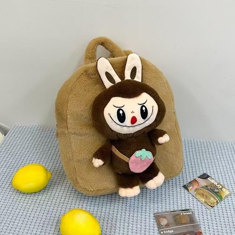 Labubu Backpack Doll Plush Toy Backpack Cute Cartoon Peripheral Girl Heart Student Backpack