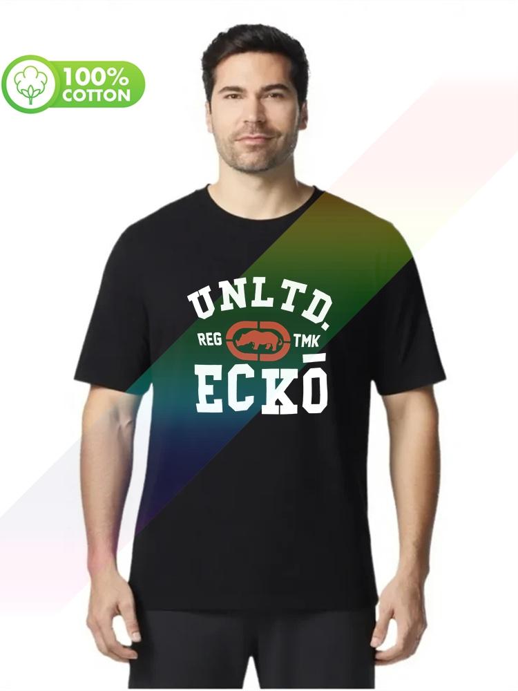 100 cotton round neck heavy weight Unisexs Tshirt EckoUnltd Unisex Cotton Spandex ONeck S3XL Tops Tees