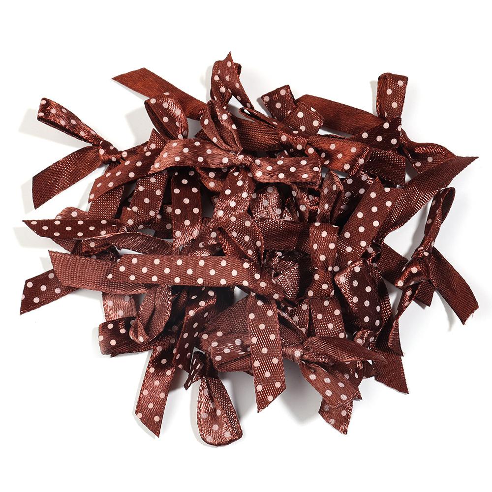 50pcs/lot Color Polka Dot Bow Ribbon Tied Bows for Clothing Gift Party Decoration DIY Hairpin Handcraft Accessories Materials