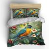 Colorful Parrot On Blooming Branch Print Soft Comfortable Duvet Cover Bedding Set Included 1*Duvet Cover  2*Pillowcases