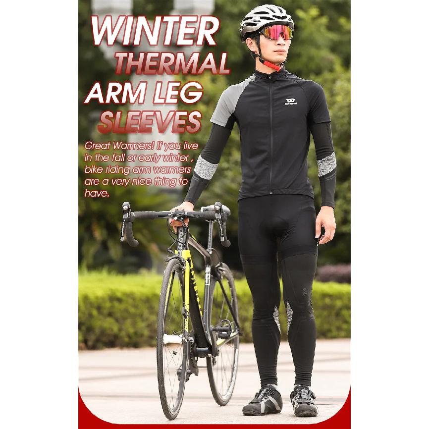WEST BIKING Thermal Leggings Warm Velvet Leg Sleeves for Running Fitness Sports Gear MTB Road Bicycle Use Autumn Winter plus