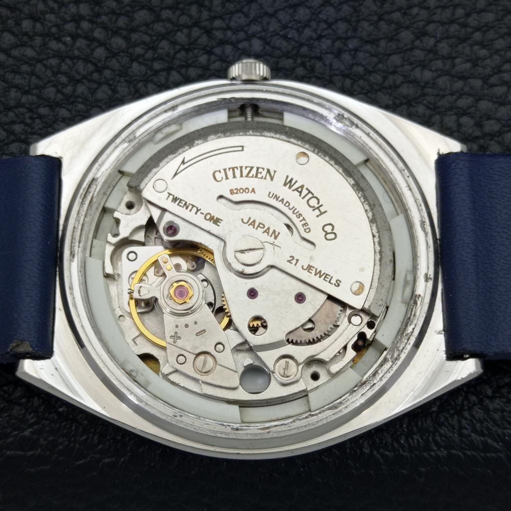Citizen AUTOMATIC 8200 VINTAGE JAPAN MENS BLUE COLOR DIAL WATCH A500318-2 R151b-a500318