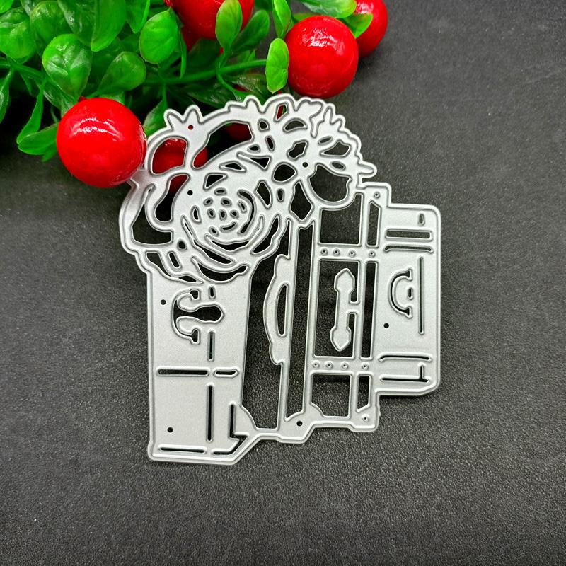 

Цветы и дизайн чемодана, металлические штампы, сделай сам, скрапбукинг, тиснение, трафарет, бумага, шаблон для альбома серебряный