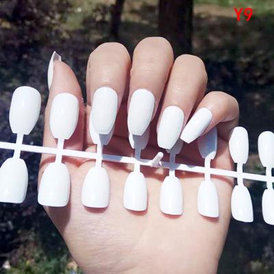 24Pcs/Set Attractive Various Pure Colors Easy To Use Full Cover False Nails