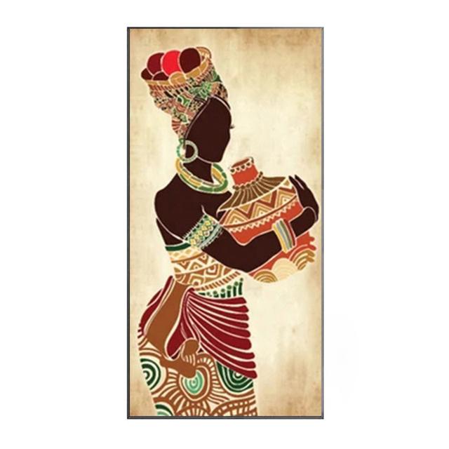 Póster Artístico de pared estilo silueta de vestido de mujer africana famosa, decoración del hogar, pintura en lienzo, impresión de imagen