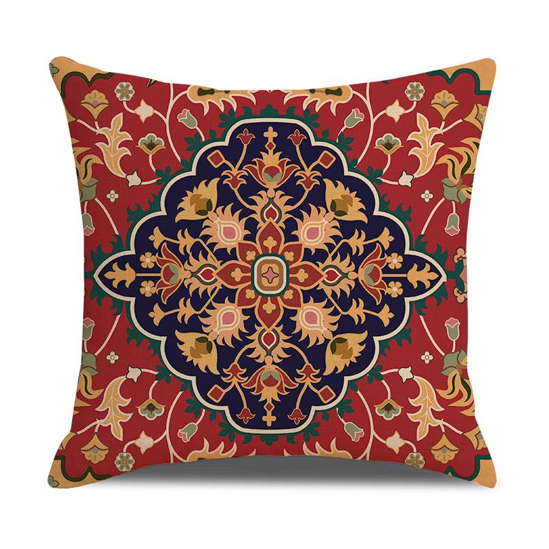 New Persian Carpet Pillowcase Holiday Decorative Pillow Short Plush Cartoon Print Sofa Pillow