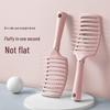 Cherry Blossom Pink Fluffy Curved Skull Rib Comb Brush for Home & Travel