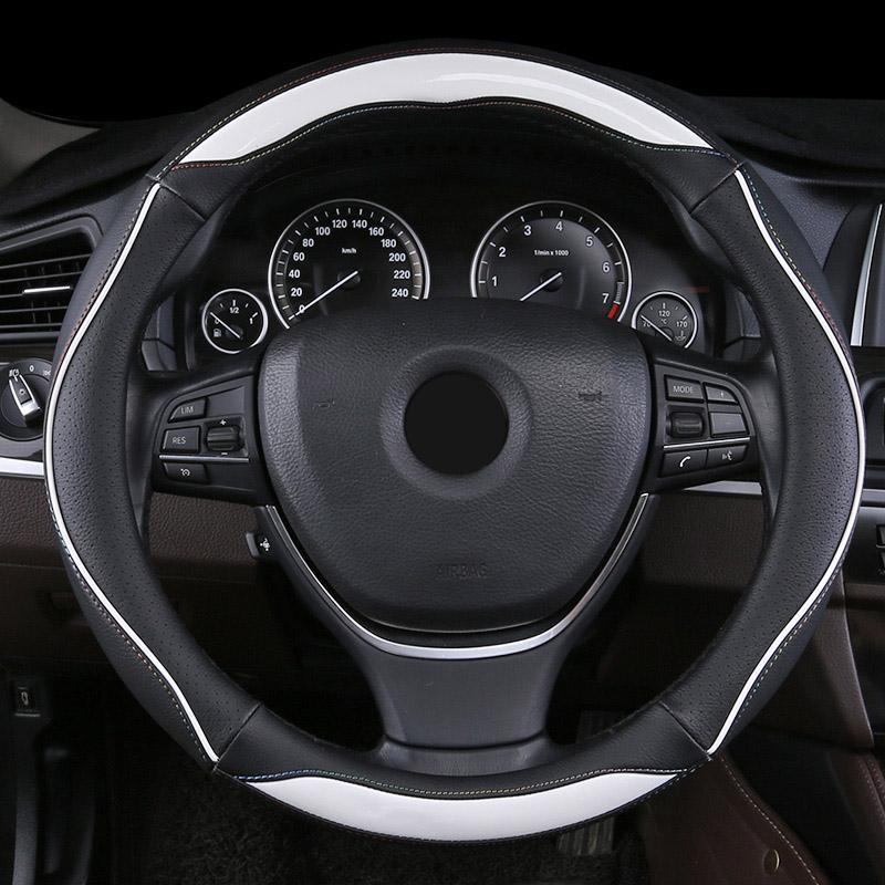 DERMAY Personality Car Steering Wheel Cover Leather With Edge for BMW F20 F21 1 Series Cute High Quality Auto