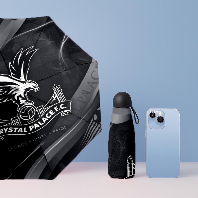 Crystal Palace Football Pattern Printed Mini 5 Folds 8 Ribs Compact Umbrella Windproof Waterproof Lightweight Portable Folding