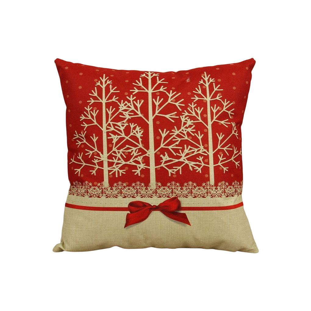 Christmas Cushion Cover Santa Claus Pattern Square Pillow Case Sofa Home Decor