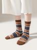 3er Pack Damen Baumwollsocken Herbst und Winter Warme Socken Dick Gestrickt Hütten Gemütliche Crew Weiche Socken Geschenke für Frauen Bunte Mode