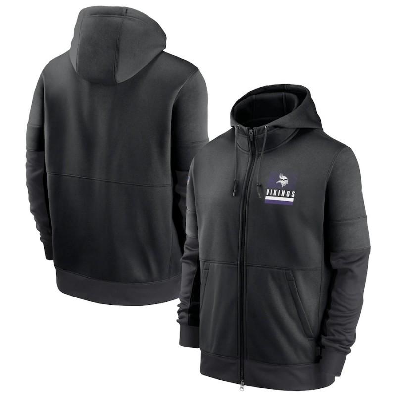 Mens Zip-Up Hooded Sweatshirt NFL Football Team Print Athletic Casual Wear