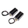 P90 Pickup Alnico V Bridge Neck Pickups for Les Paul Electric Guitar Set, Single-Coil & P90-Style Humbucker-Size (Black/Silver)