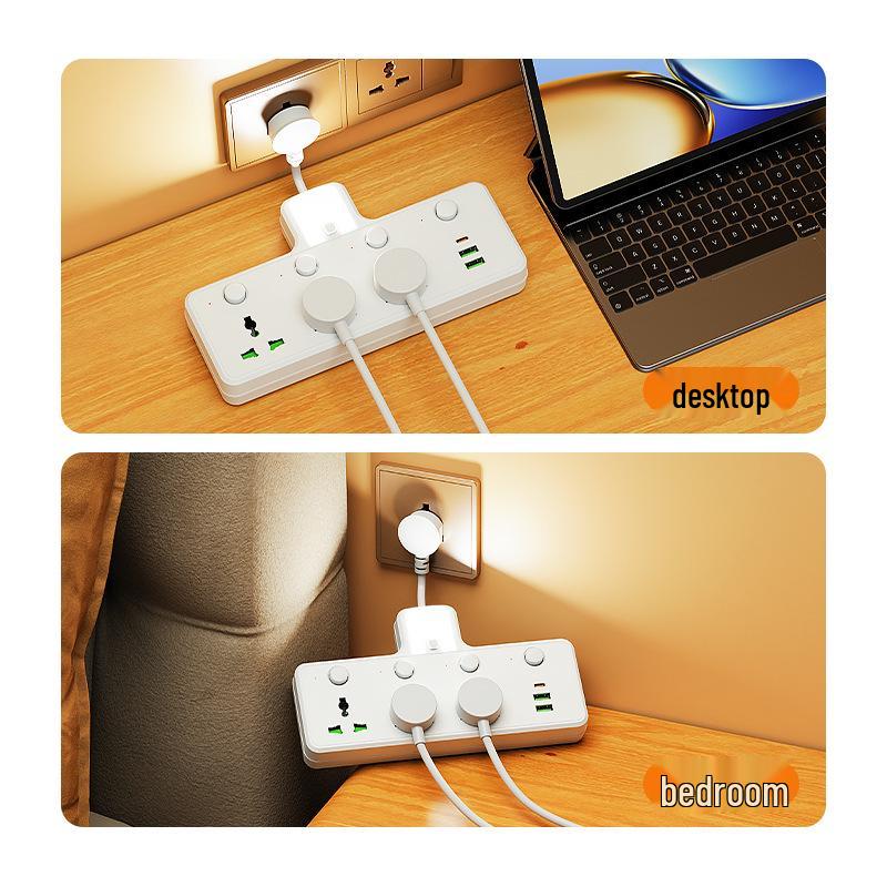European Standard Compact Russian Power Strip with USB & Switch Extension Cord
