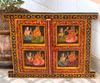 Painted Jharokha Wooden Frame: Antique Hindu God Ganesha Wall Decor