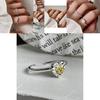 Contemporary Yellow Crystal Heart Ring For Women Fashionable Ins Inspired Accessory