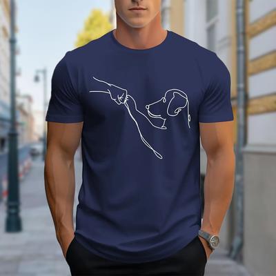 Tricou Nou de Vară pentru Bărbați, la Modă, Tricou pentru Bărbați cu Imprimeu Cățel, Top
