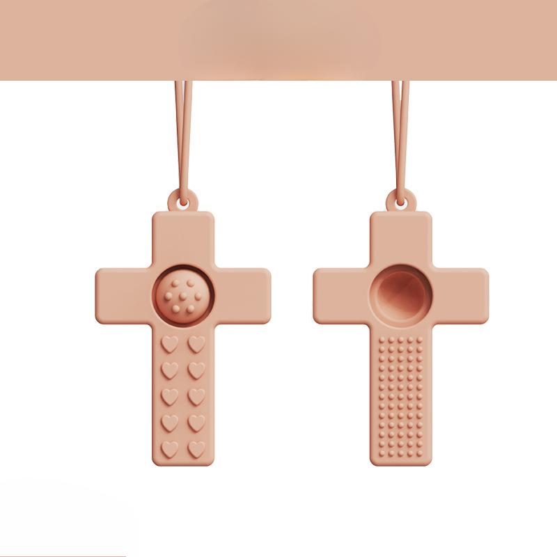 Infant Teething Sticks Children's Cross Teething Rings Baby Bubble Fun Silicone Teething Rings Toys