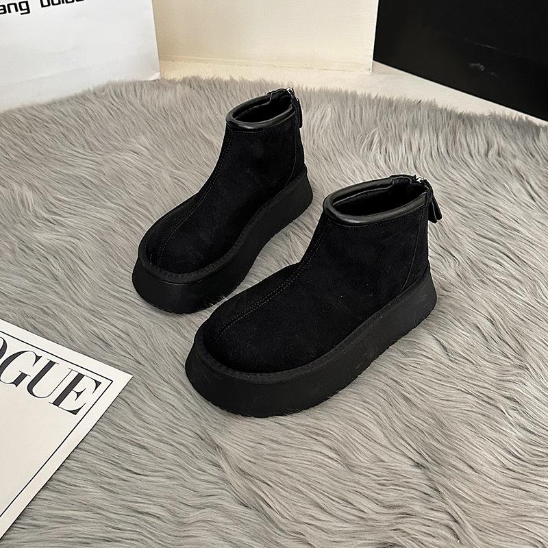 

Internet celebrity simple niche heightening short boots women s 2025 autumn and winter new fashion versatile non-slip short tube thick-soled fashio 35 чёрный