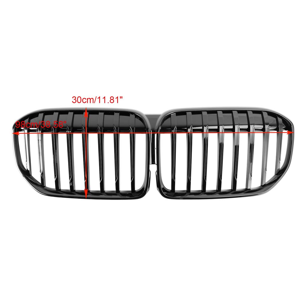 Gloss Black Front Grill Grille Fit BMW 7 Series G11 G12 2019-2022 Single Slat
