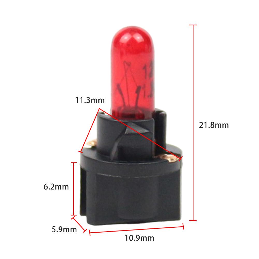 10pcs T5 Car Interior Bulb Auto Dashboard Warning Indicator Dashboard Light Bulbs Auto Interior Indicator Lamp