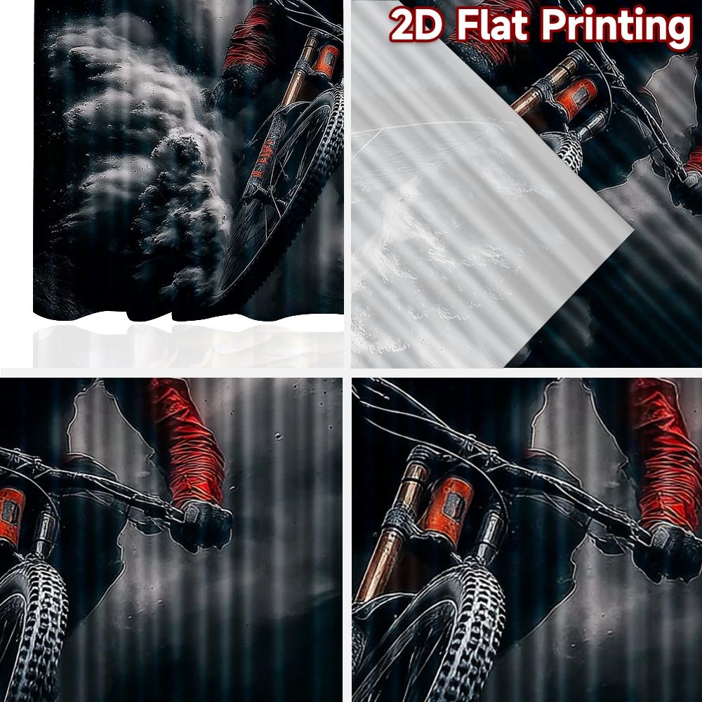 2D flat printing 2pcs Curtain Party Window Curtains Mountain Biker in Action Digital Printed Polyester Drapes Birthday Party