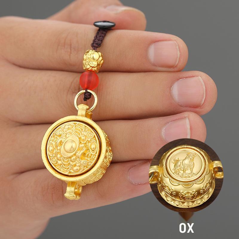 Zhuanzhuan Jubao Twelve Zodiac Alloy Pixiu Pen Keychain & Pendant Charm