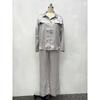 Frühling und Herbst Europäischer und Amerikanischer Damenanzug Leopardenmuster Lässig Mode Locker Langärmlig Lange Hose Hemd Damen Zweiteiliges Set