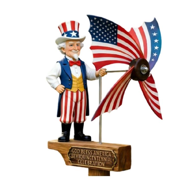 

Weather Resistant Plastic Windmill 250th Anniversary Commemorative Patriotics Wind Spinner For Backyard Or Gathering