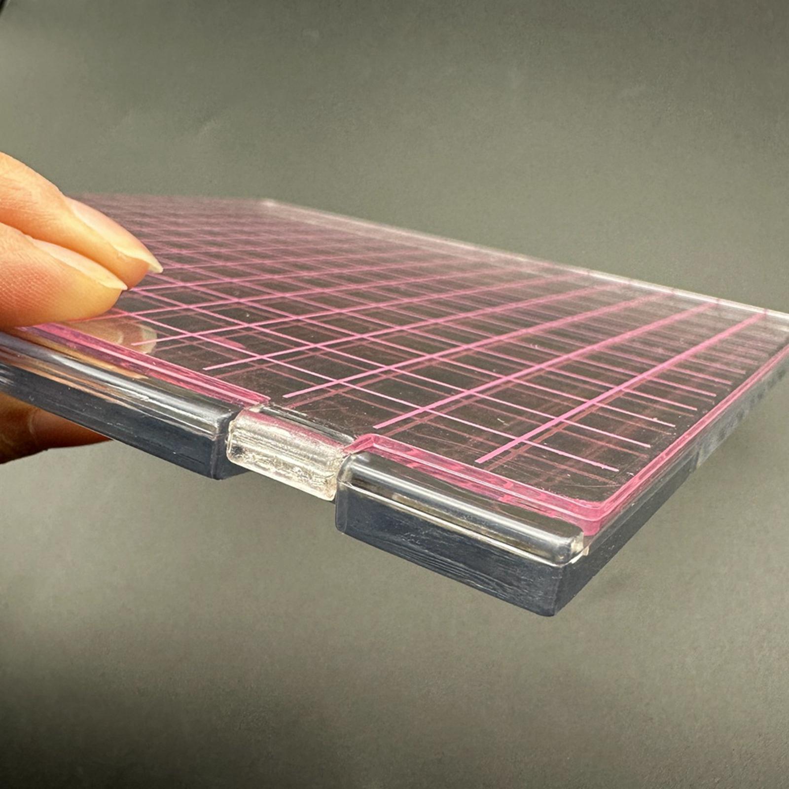 

Accurate Acrylic Stamp Block Positioner Clear Grid Lines Multifunctional Tool for Ink Pad Card Scrapbooking чистый