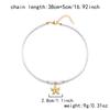Boho Summer Beach White Beaded Necklace for Women Minimalist Silver Color Starfish Pendant Choker Perfect Vacation Jewelry Gift