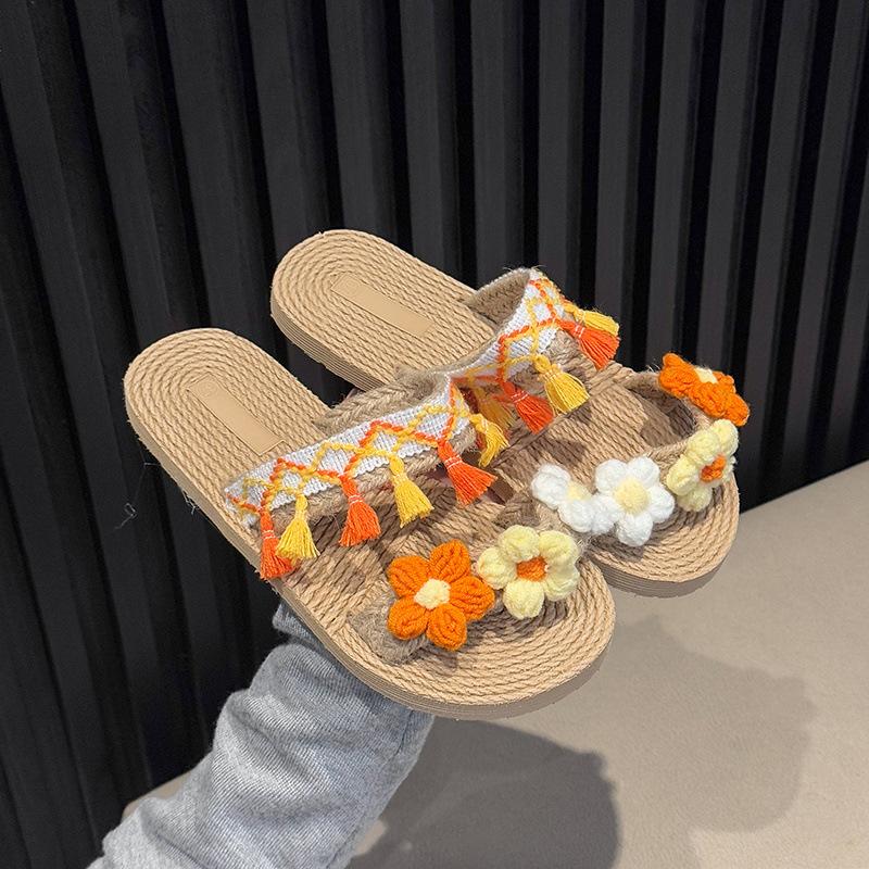

Сишуанбаньна Летнее Путешествие Этнический Стиль Цветы Соломенные Шлепанцы Пляжные Сандалии Таиланд Отпуск Путешествие Модные Тенденции 40