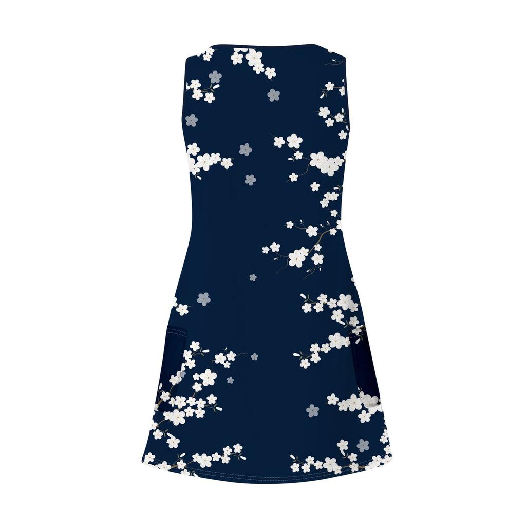 Women's Casual Sundress With Pockets Summer Boho Beach Dress Floral Blouses For Women T-Shirts Dress V Neck Loose Tank Dresses