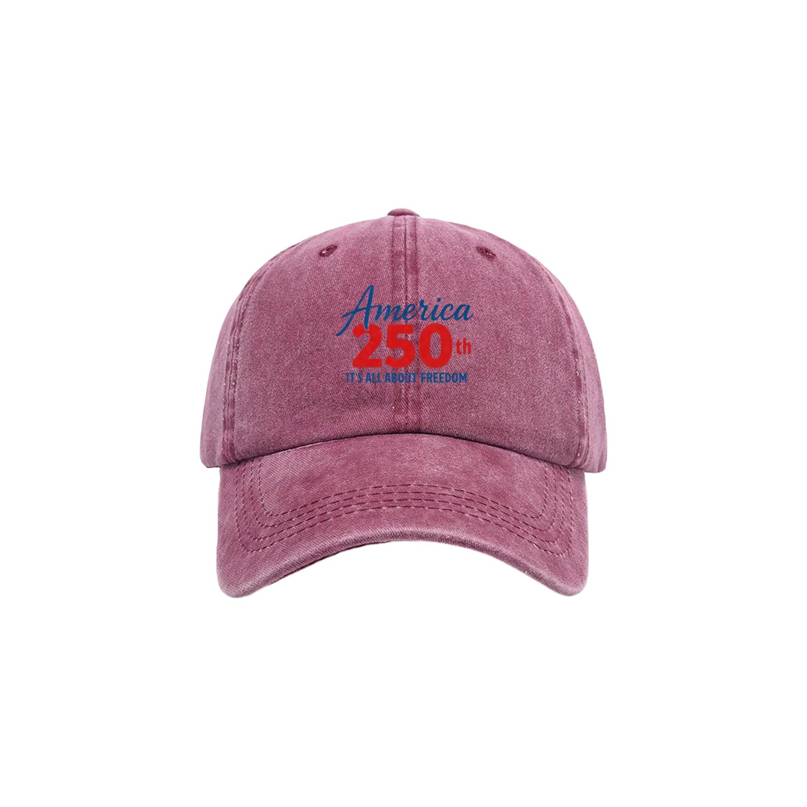 

Printed Baseball Cap, Commemorating The 250th Anniversary Of The United States . One Size винний