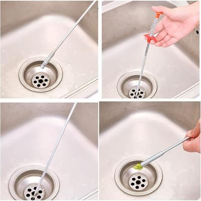 Tutulabilir Toplama Aleti 4 Pençeli-Yaylı Boru Hattı Tarama Kancası Temizleyici Geri Çekilebilir Lavabo Gideri Tıkanıklık Giderici Tüp Gider Temizliği için, 60cm/23.6inç
