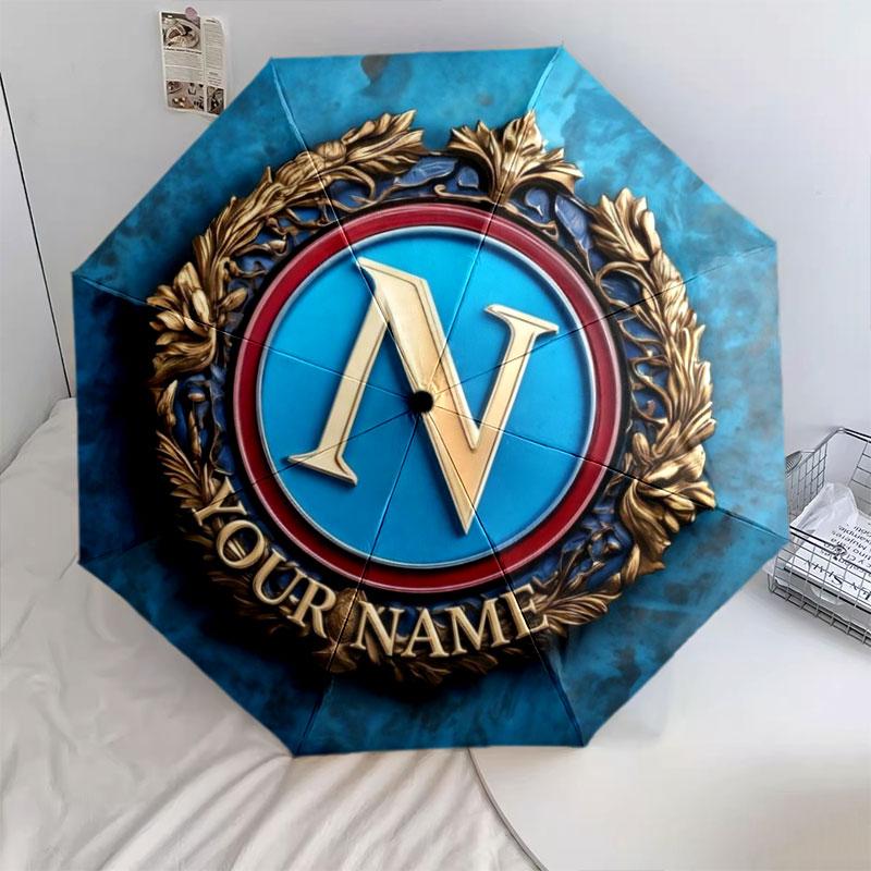 1 PC Automatic Folding Umbrella - SSC Napoli Custom Name Pattern, Portable & Foldable Design with 8 Ribs, Christmas Birthday Gifts